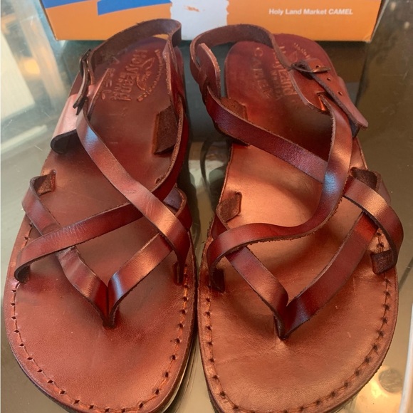 Holy Land Market Camel Leather Sandals - Picture 1 of 8
